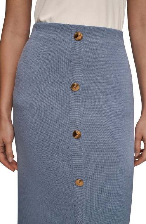 Donna Karan New York Faux Button Knit Pencil Skirt In Gray