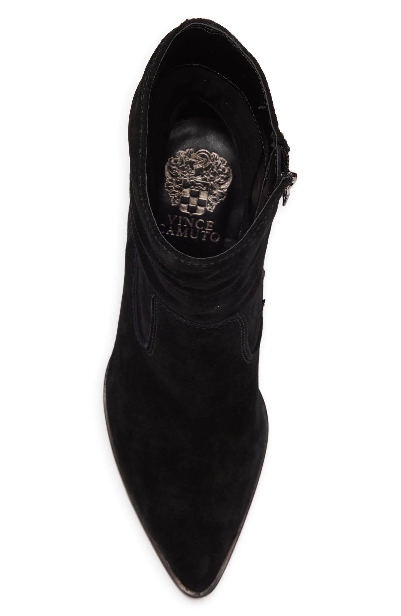 Vince Camuto Crethana Ruched Leather Block Heel Boot, Alternate, color, 