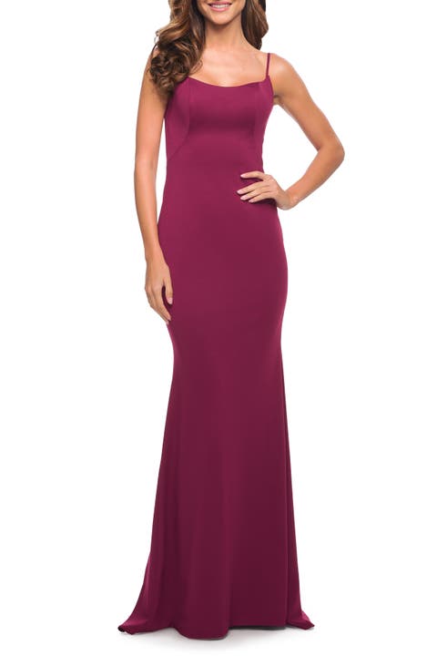 Simple Elegant Long Jersey Dress with Scoop Neck