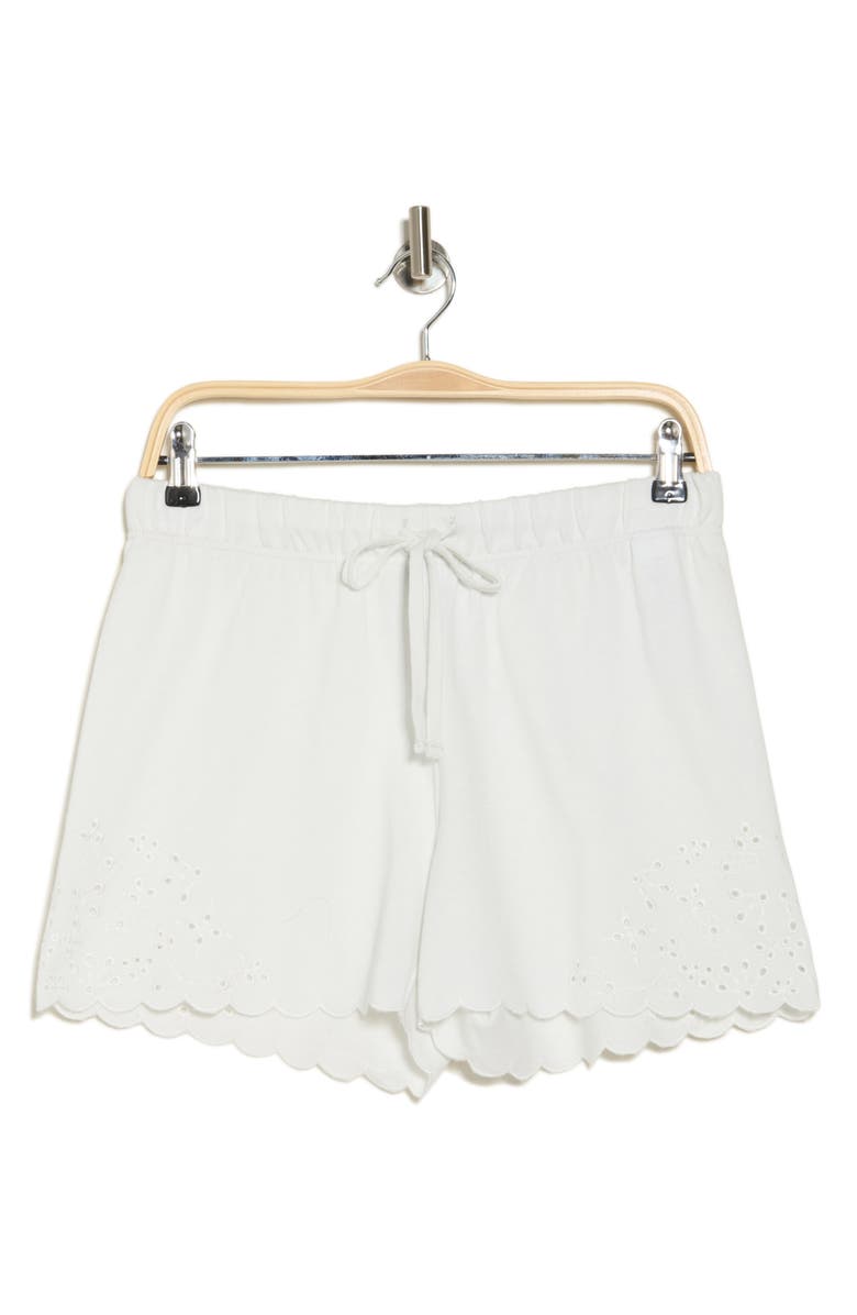 Splendid Raylee Scallop Eyelet Shorts, Alternate, color, Paper