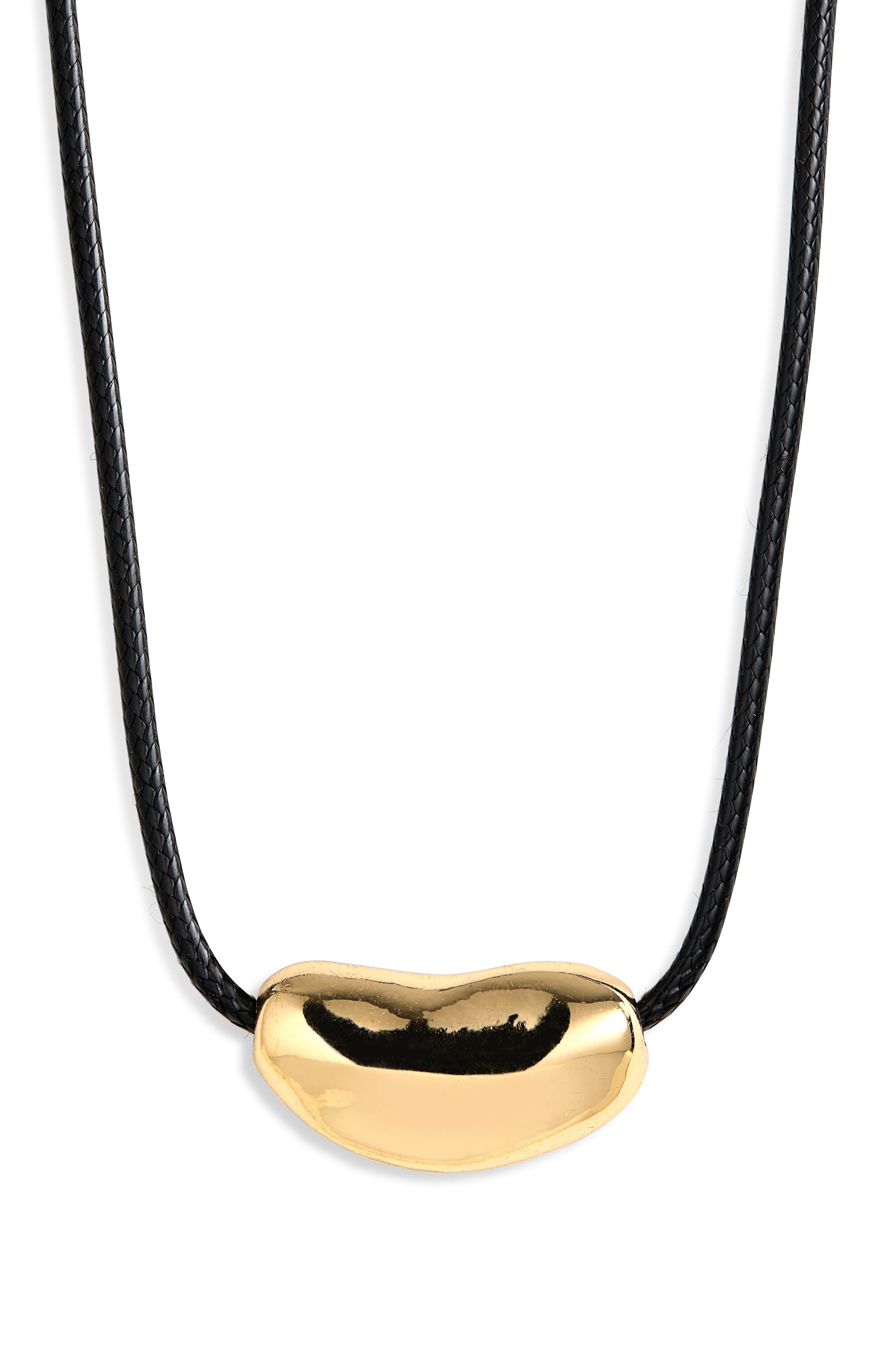 Nugget Pendant Cord Necklace