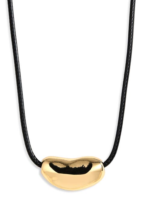 Nugget Pendant Cord Necklace