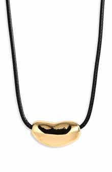 Nugget Pendant Cord Necklace