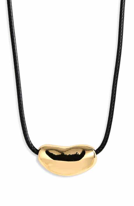 Nugget Pendant Cord Necklace