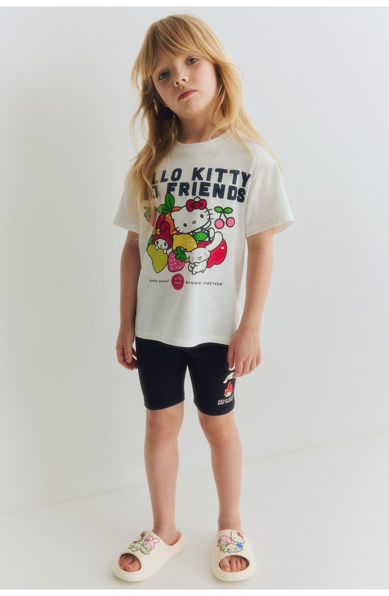 H&M 2-piece printed cotton set, Main, color, White/Hello Kitty