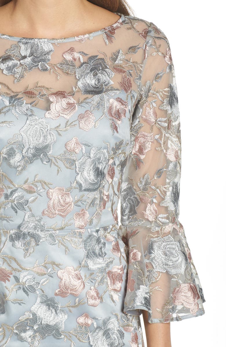 Eliza J Floral Embroidered Sheath Dress, Alternate, color, 