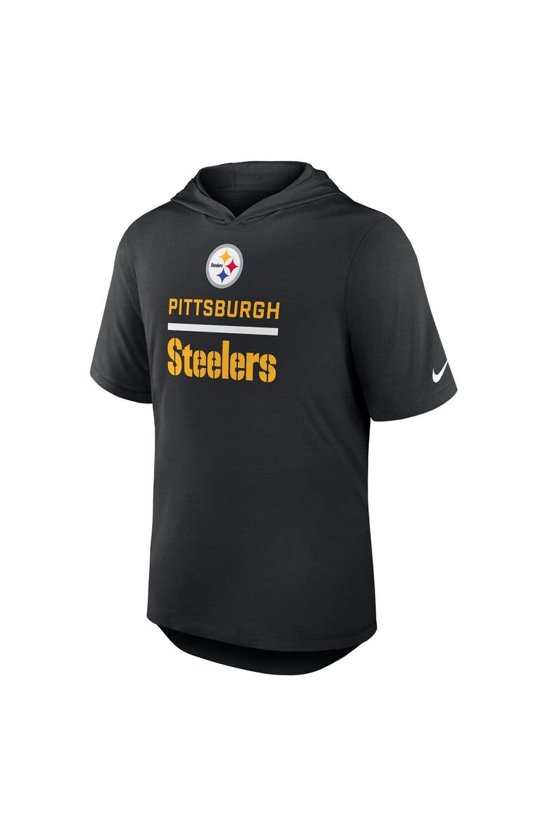 Nike Men's Nike Black Pittsburgh Steelers Lockup Tri-Blend Hoodie T-Shirt, Alternate, color, Black