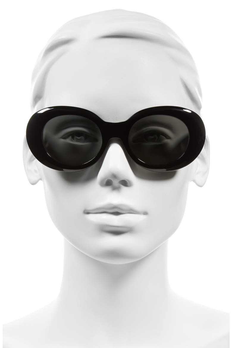 Mustang 47mm Oval Sunglasses, Alternate, color, BLACK