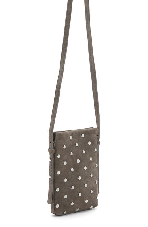Studded Suede Phone Crossbody Bag