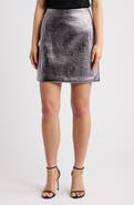 ICHI Ihlume Metallic Miniskirt