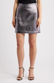ICHI Ihlume Metallic Miniskirt
