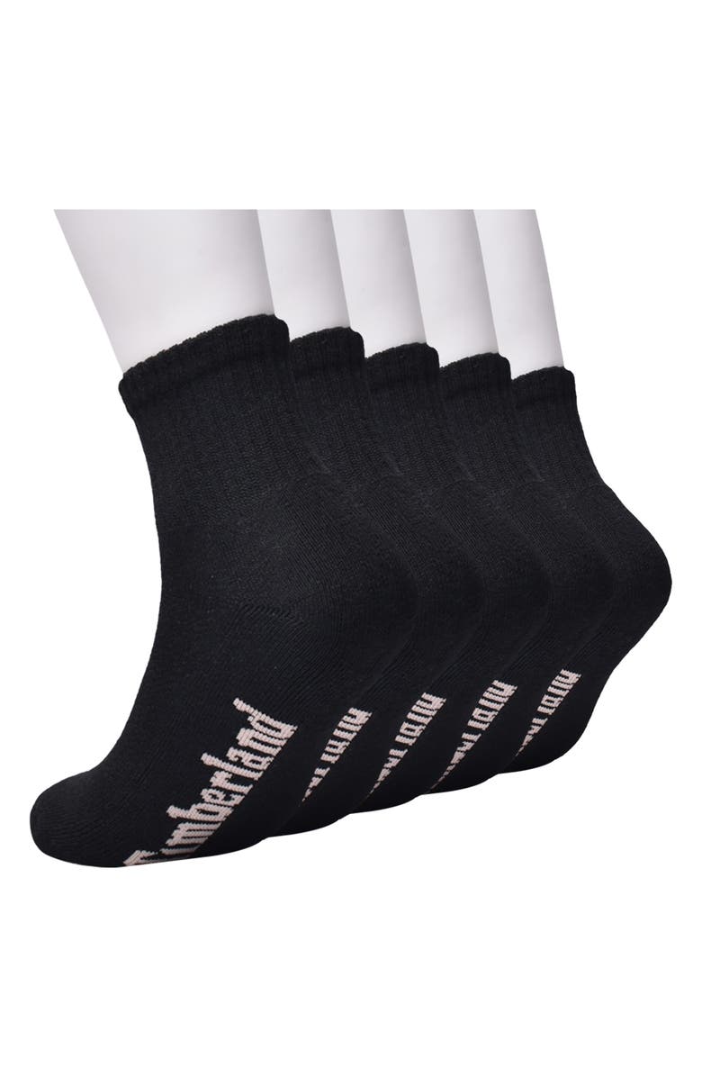 Timberland 5-Pack Cushioned Quarter Socks, Alternate, color,