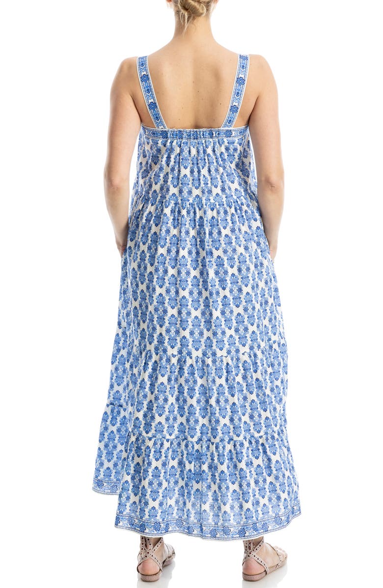 MAX STUDIO Floral Tiered Cotton Blend Maxi Dress, Alternate, color, 