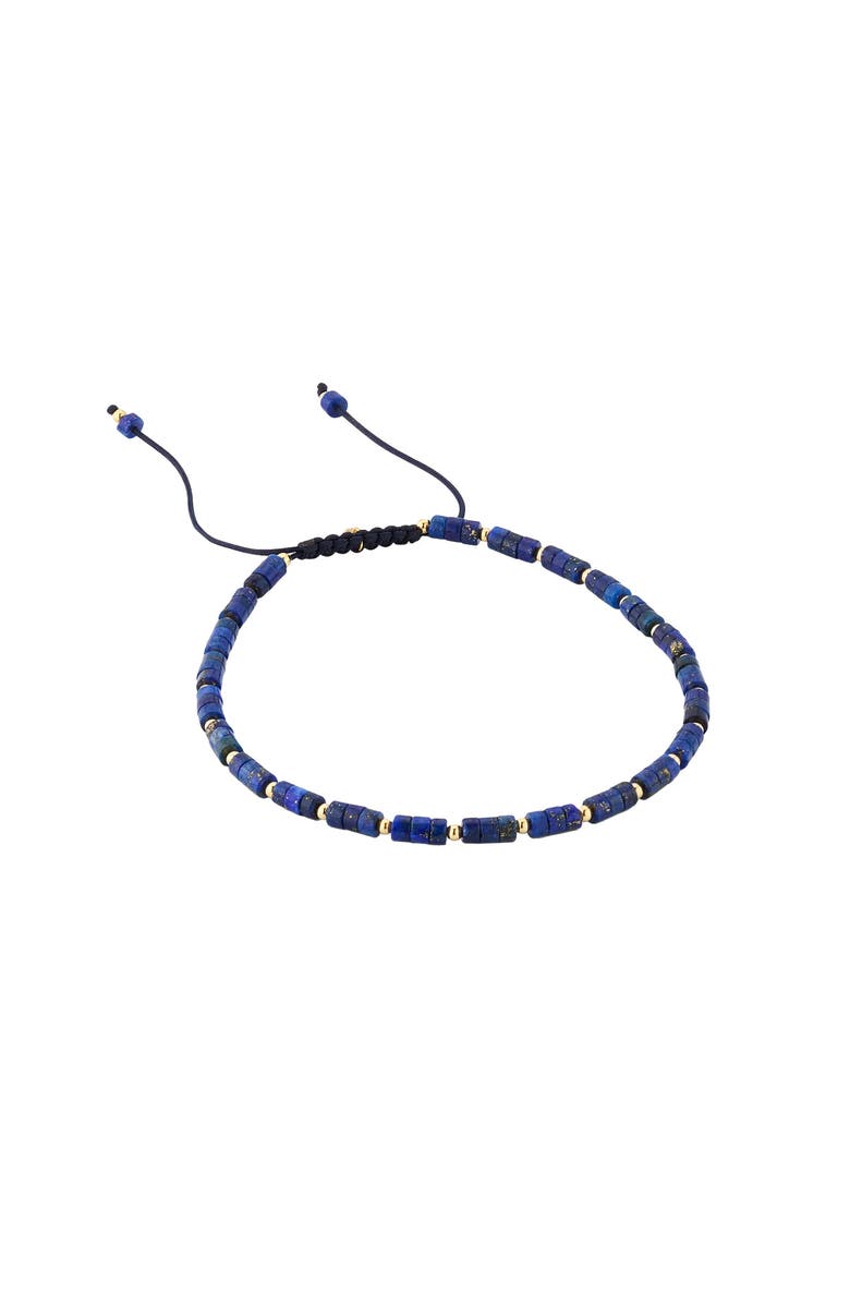 Jan Leslie 18K Gold Lapis Beaded Bracelet, Main, color, Blue