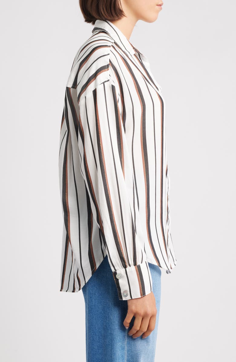 Bella Dahl Stripe Boyfriend Shirt, Alternate, color, Autumn Lurex Stripe