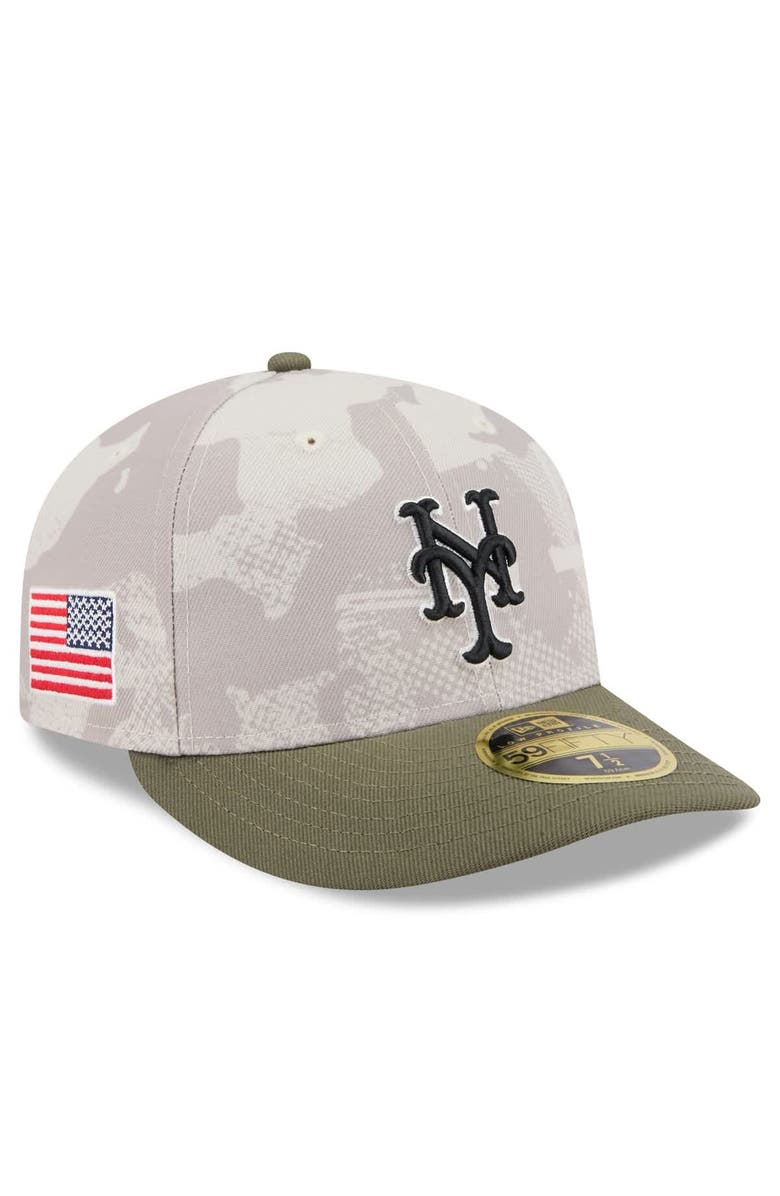 New Era Men's New Era Light Beige/Olive New York Mets 2025 Armed Forces Day Low Profile 59FIFTY Fitted Hat, Main, color,