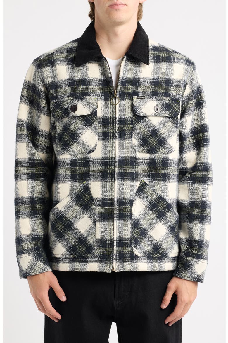 Waterford Plaid Cotton Jacket, Alternate, color, WHITE/BLACK