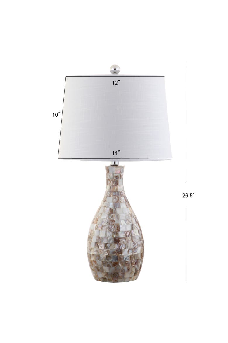 Verna 26.5" Seashell LED Table Lamp, Ivory/Beige, Alternate, color, Ivory/Beige