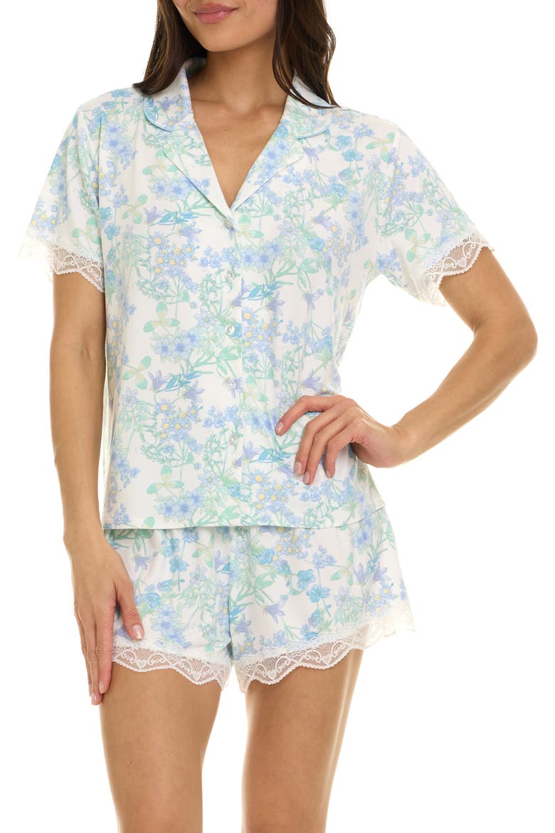 Luna Short Pajamas, Alternate, color, IVORY/BLUE
