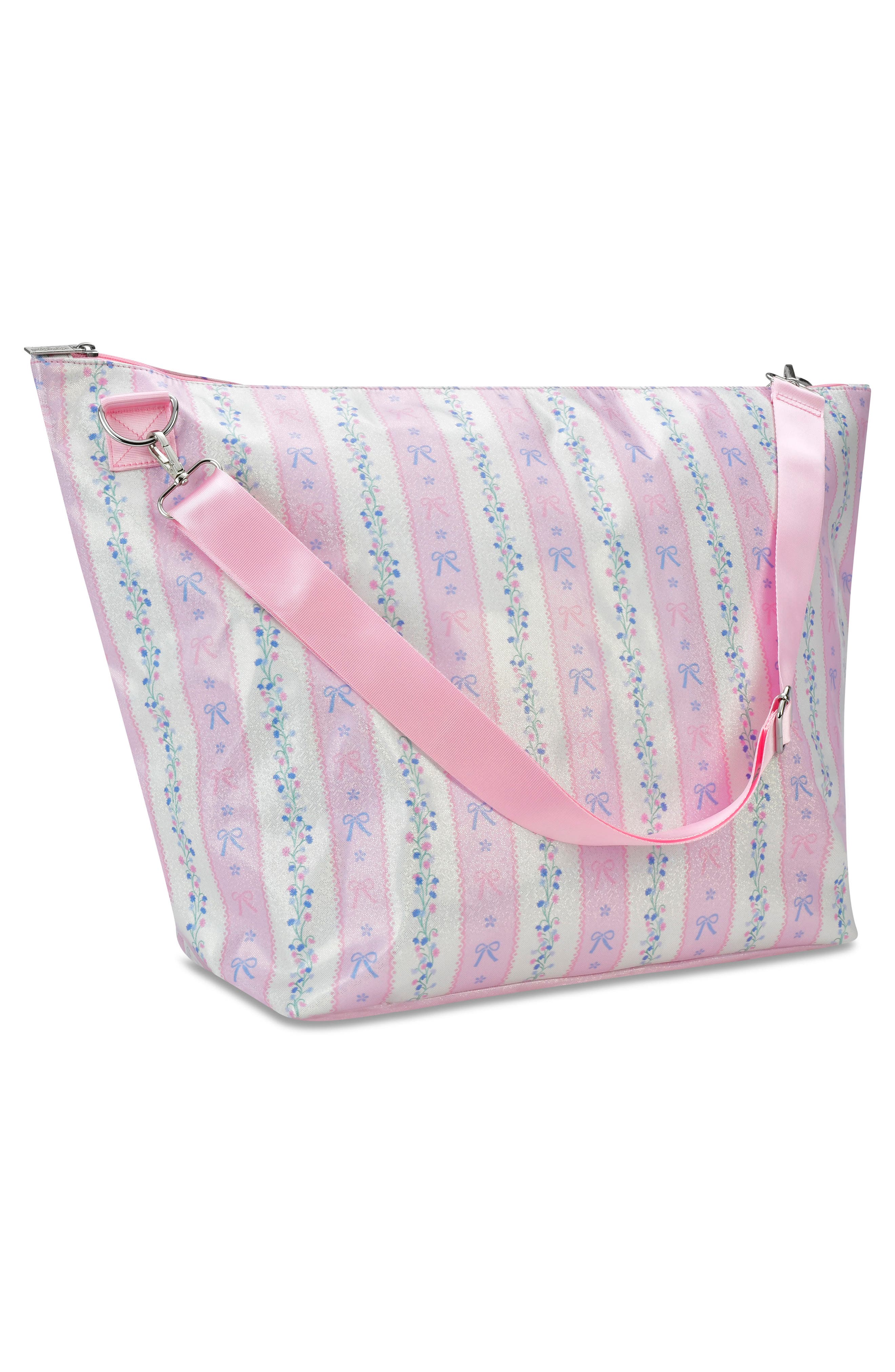 Iscream Kids' Floral Stripes Weekender Bag, Alternate, color, Pink Multi