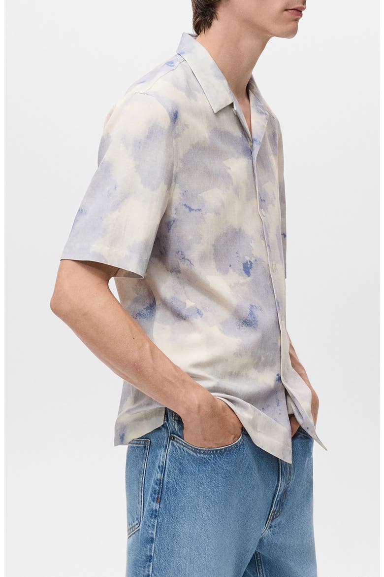 Printed Bowling Shirt, Alternate, color, LIGHT/ PASTEL GREY