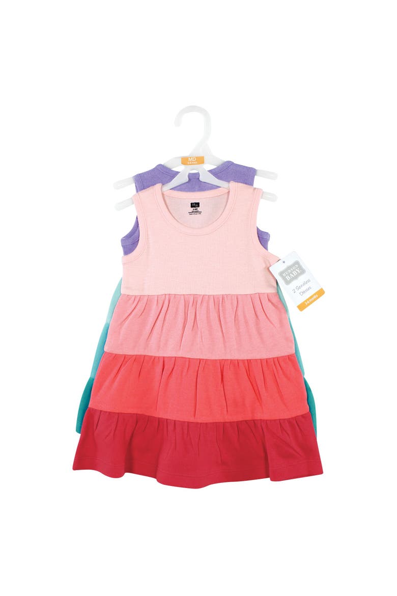 Two Pack Baby Dress Set, Alternate, color, Ombre Coral Teal