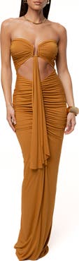 JLUXLABEL Atlantis Drape Maxi Dress