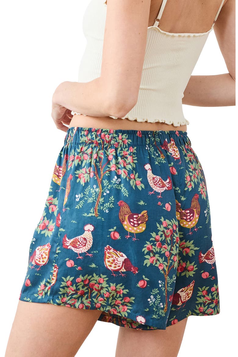 Hen House Satin Boxer Shorts, Alternate, color, NAVY