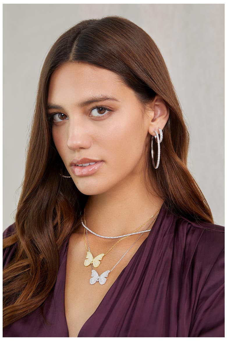 Tanya Diamond Pavé Butterfly Pendant Necklace (Nordstrom Exclusive), Alternate, color, 18K YELLOW GOLD