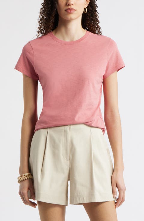 Pima Cotton Slub Crewneck T-Shirt