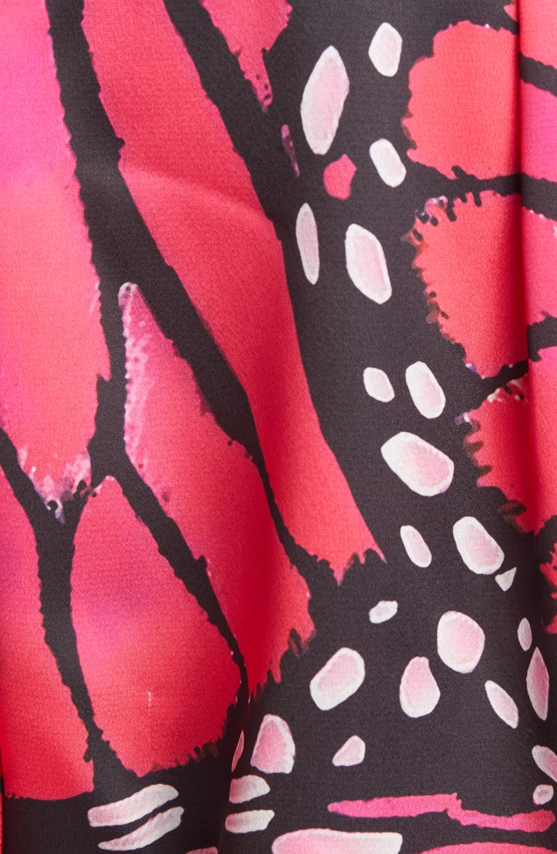 Milly Lacey Butterfly Satin Button-Up Blouse, Alternate, color, 