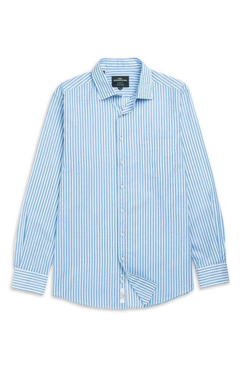Rodd & Gunn Ferry Landing Sports Fit Stripe Button-Up Shirt, Alternate, color, Azure