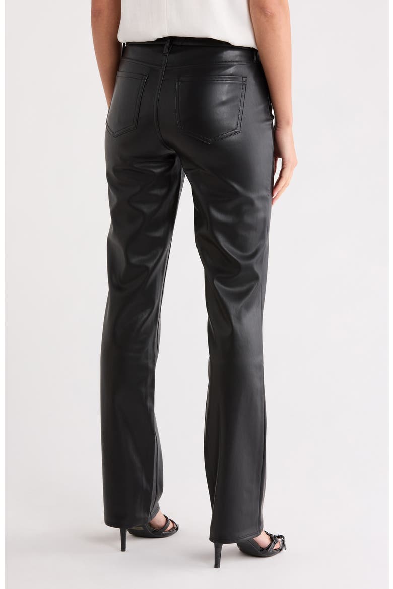 Sculpt-Her™ Marilyn Straight Leg Faux Leather Pants, Alternate, color, BLACK