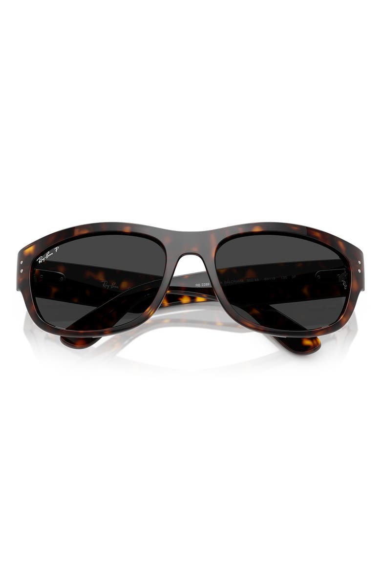 Ray-Ban 63mm Polarized Pillow Sunglasses, Alternate, color, Havana