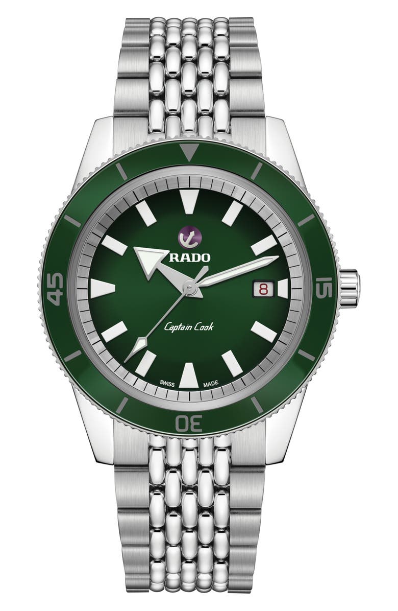 RADO Captain Cook Bracelet Watch, 43 mm, Main, color, Stainless Steel