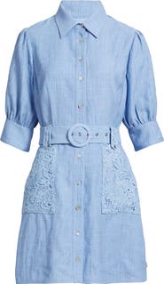 CIEBON Vivian Lace Trim Shirtdress