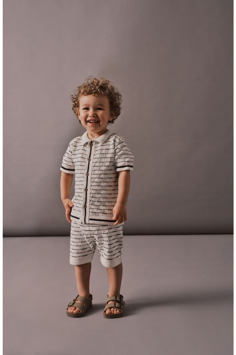 Kids' Cotton Button-Up Shirt & Shorts Set, Alternate, color, WHITE