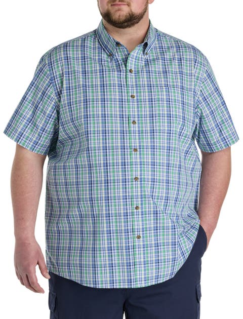 Big & Tall Easy-Care Medium Plaid Sport Shirt