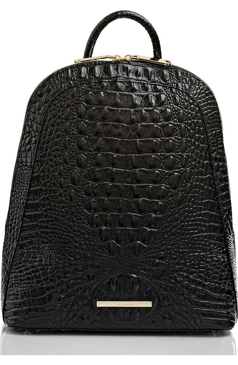 Brahmin Large Rosemary Croc Embossed Leather Backpack, Main, color,