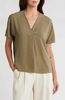 Vince Short Sleeve V-Neck Top