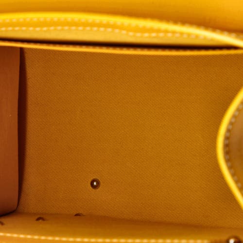 Pre-owned Goyard Goyard Saigon Top Handle Bag Coated Canvas With Leather Pm In Yellow