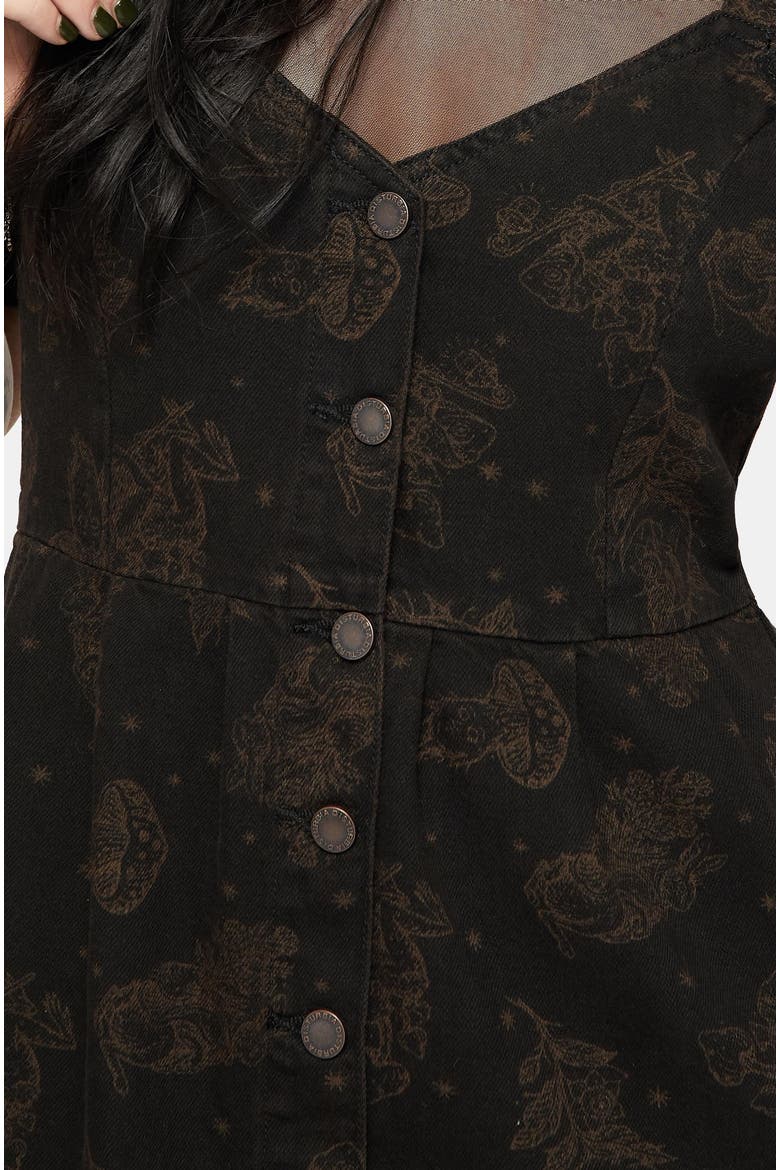 Hexborn Baba Yaga Denim Mini Dress, Alternate, color, Black