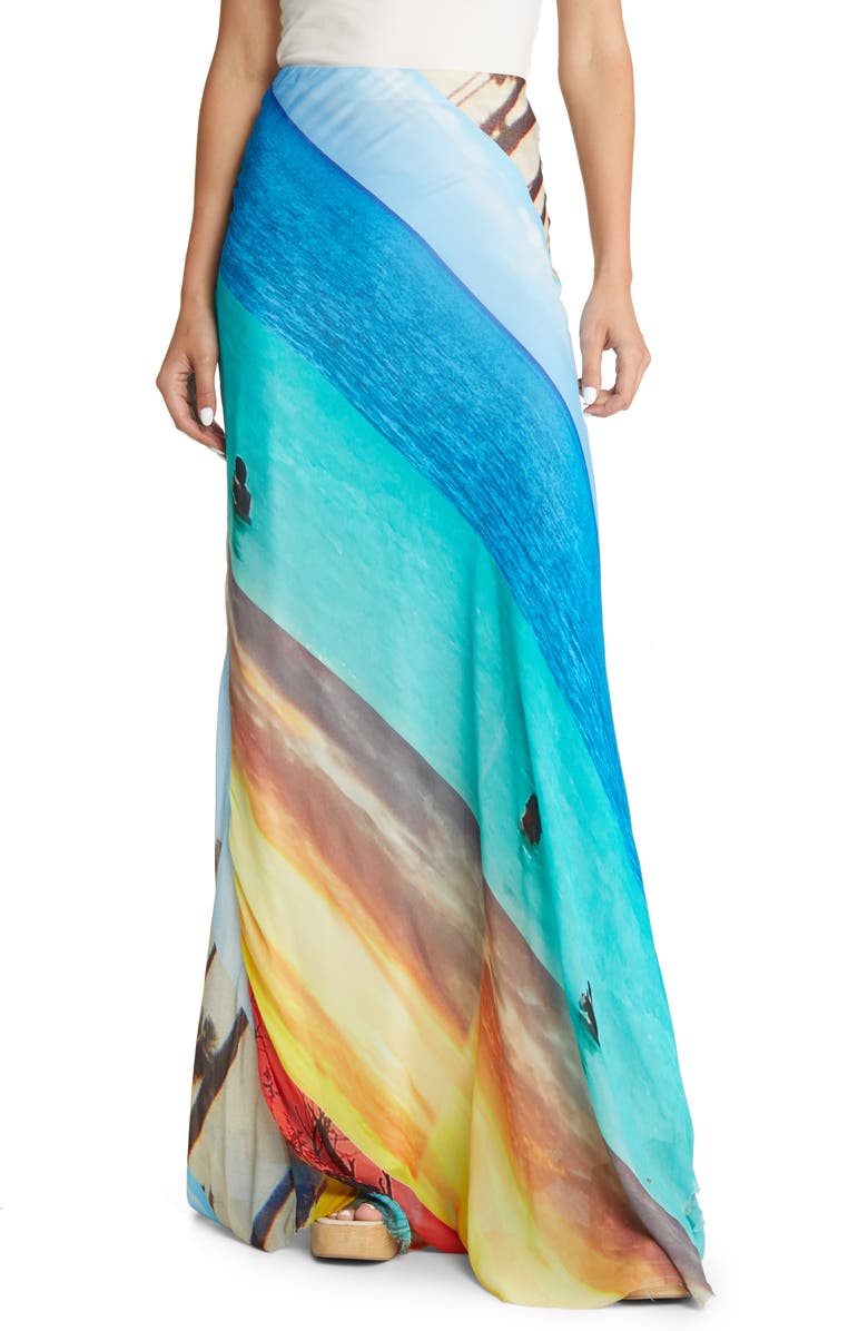 rag & bone Wren Stripe Bias Cut Skirt, Main, color, 