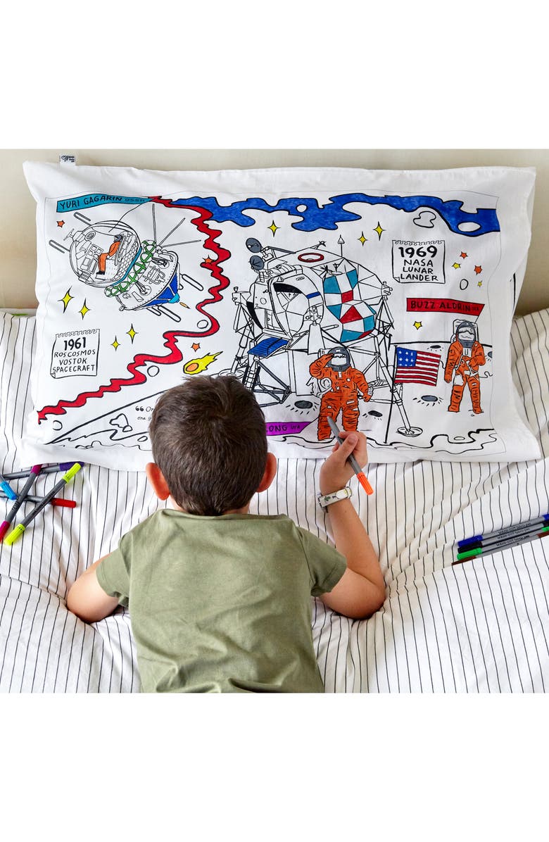 Eat Sleep Doodle Color Your Own Pillowcase Space Explorer, Alternate, color, Space Explorer Print