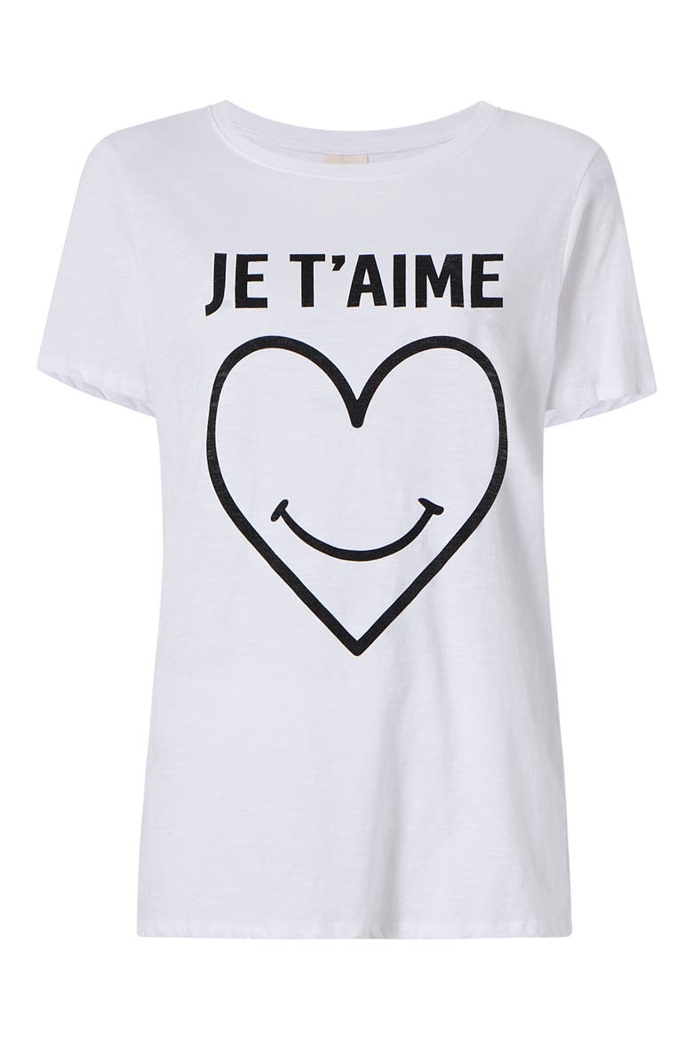 Smiling Heart Cotton Graphic T-Shirt, Alternate, color, WHITE