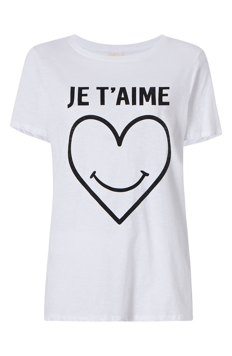 Cinq à Sept Smiling Heart Cotton Graphic T-Shirt, Alternate, color, White