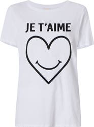 Cinq à Sept Smiling Heart Cotton Graphic T-Shirt