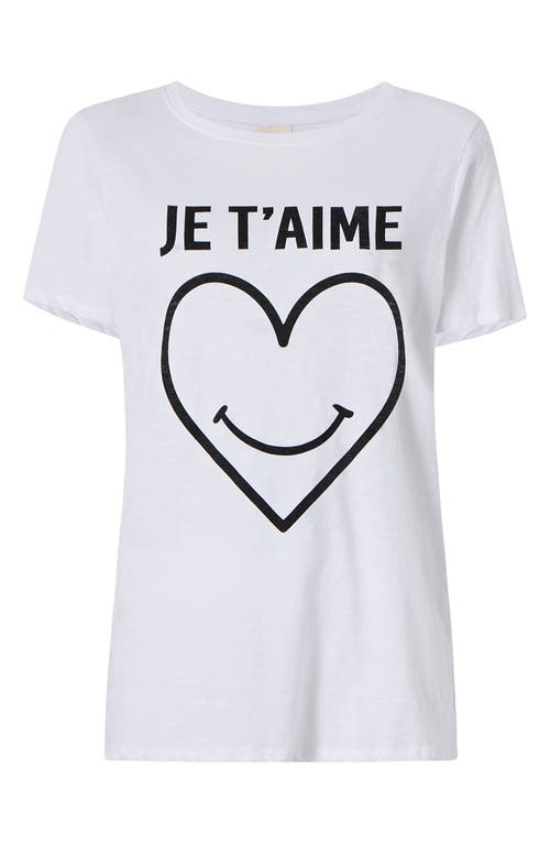 Cinq À Sept Smiling Heart Cotton Graphic T-shirt In White