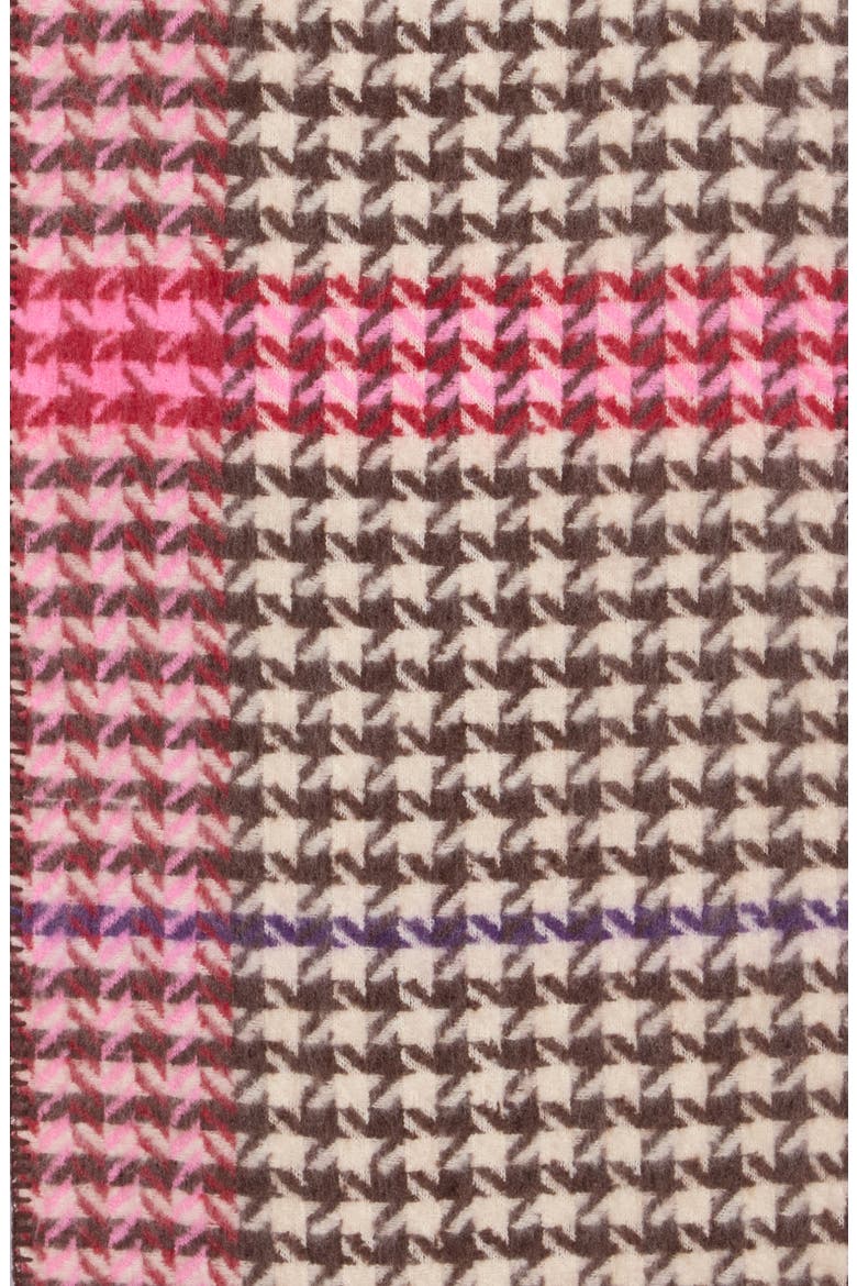 Houndstooth Plaid Lofty Scarf, Alternate, color, DARK BROWN