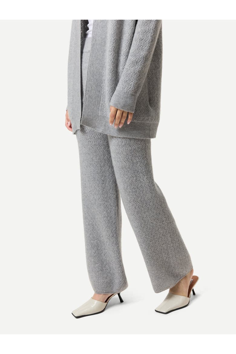 Wide-Leg Ajour Knit Cashmere Pants, Alternate, color, high rise